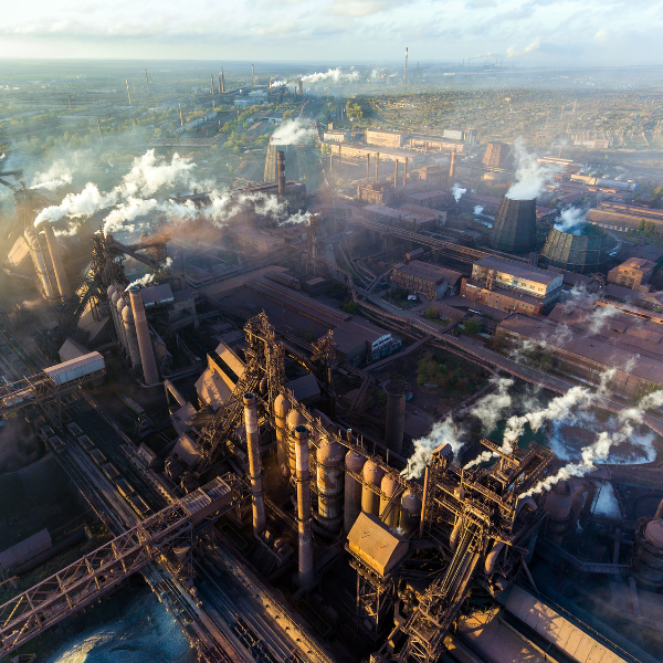 overhead look of industrial plant