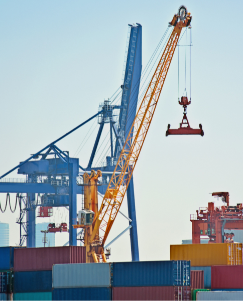 crane loading maritime cargo