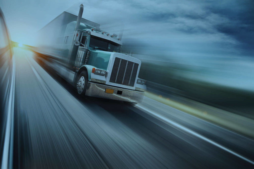 truck driving on highway