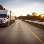 Semi truck driving down the highway in Louisiana