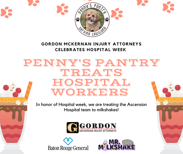 Gordon McKernan and Penny’s Pantry will provide Mr. Milkshake to Ascension Parish hospital workers.
