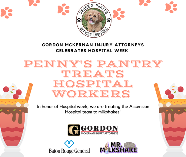 Gordon McKernan y Penny's Pantry proporcionarán Mr. Milkshake a los trabajadores del hospital Ascension Parish.