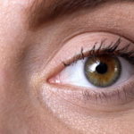 Closeup of female eye, suffering dry eye syndrome, vision problems fatigue