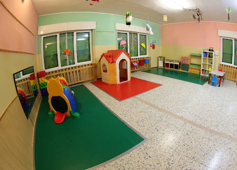A daycare playroom with no children