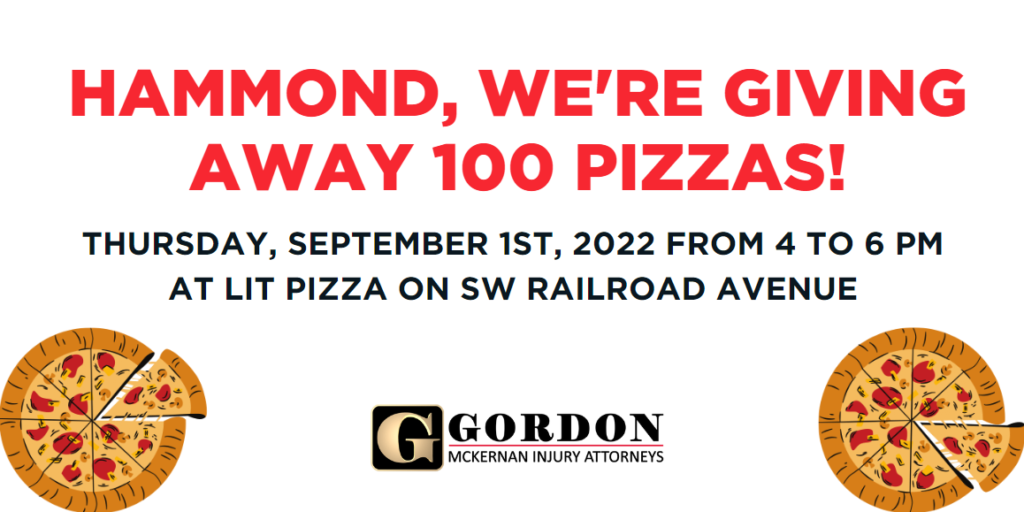 We're teaming with Lit Pizza to get it done for the Hammond community by giving away 100 free pizzas on September 1.
