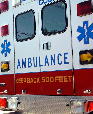 The back doors of an ambulance