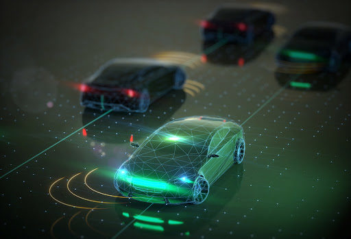 A futuristic concept of self driving cars