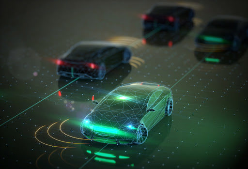 Un concepto futurista de coche autoconducido
