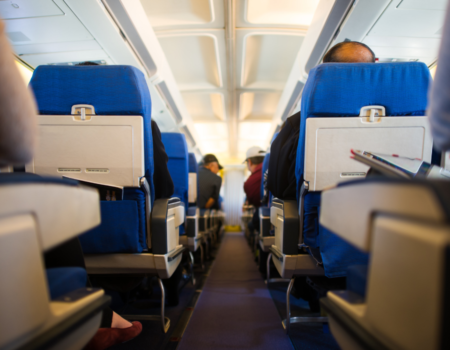 airplane passenger row image