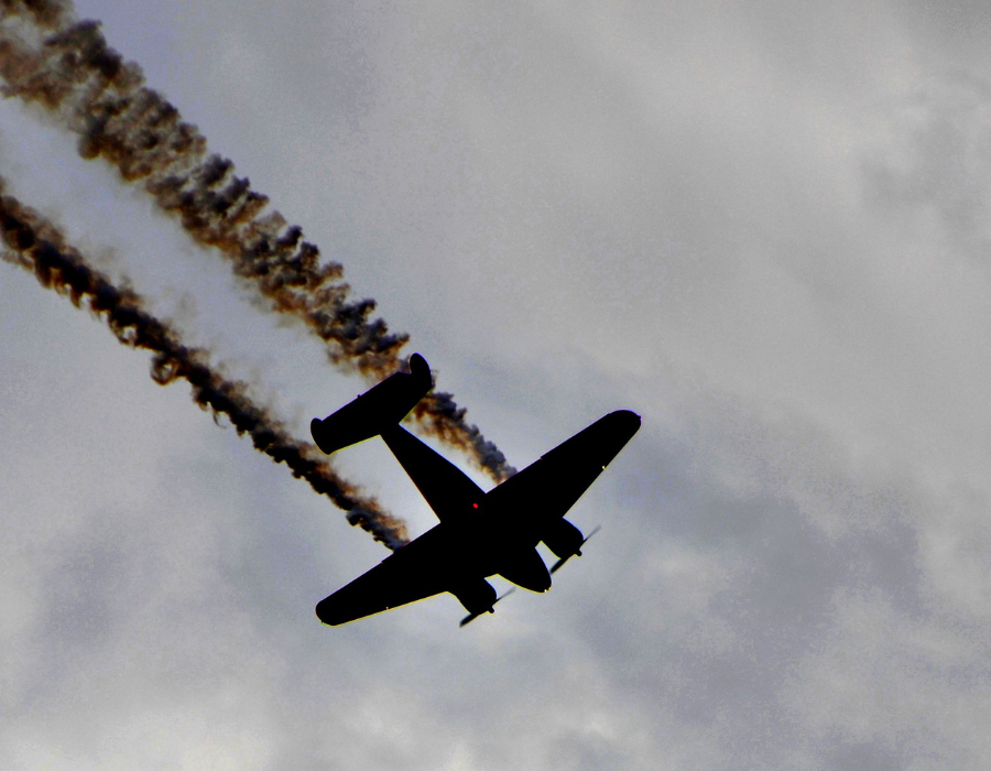 private plane with engines blown going down