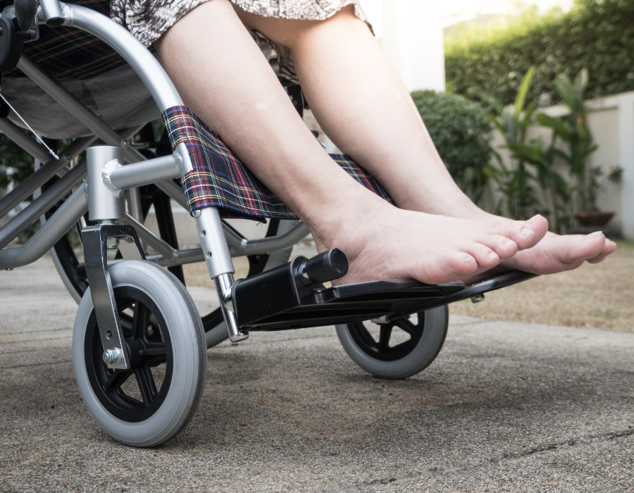 Paralyzed person in a wheelchair