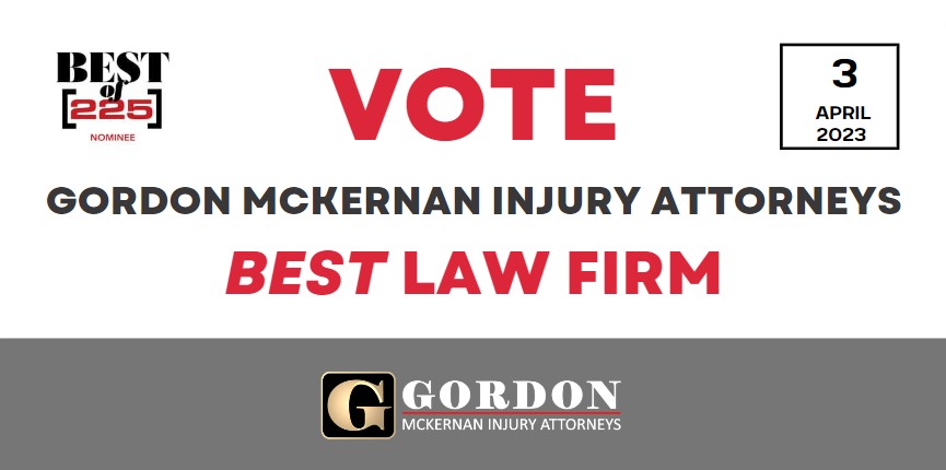 mejor bufete de abogados, Vote a Gordon McKernan Injury Attorneys como el mejor bufete de abogados de 225