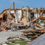 house demolished from hurricane