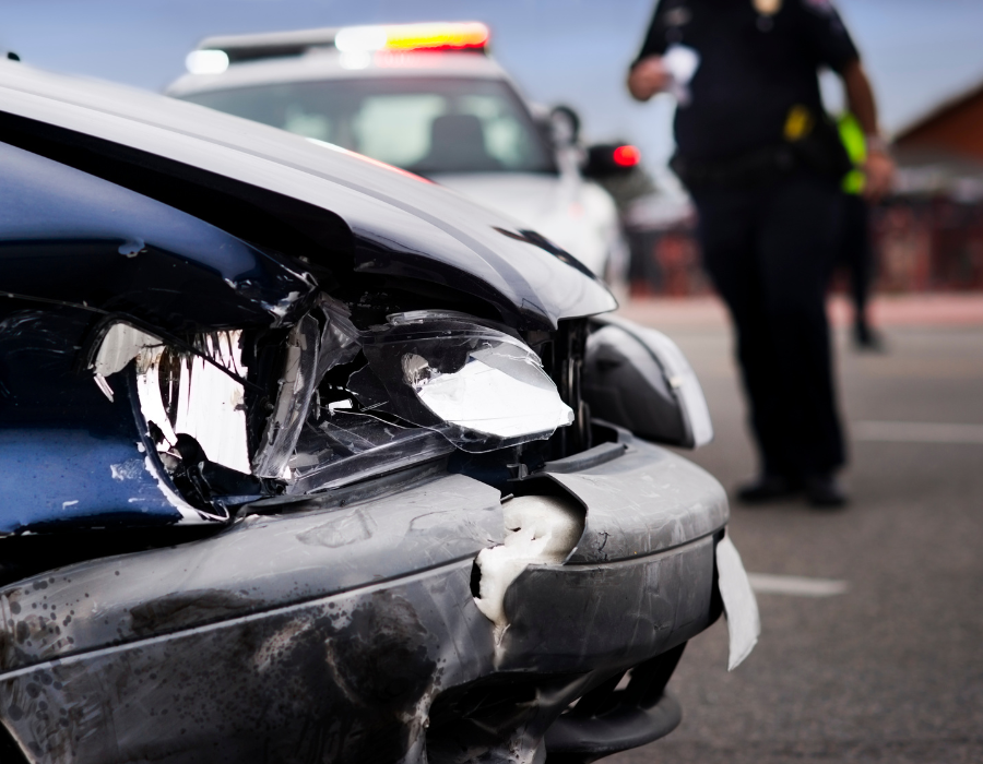 police on scene of rental car crash