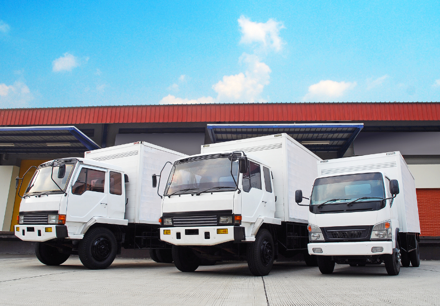 box trucks lined up