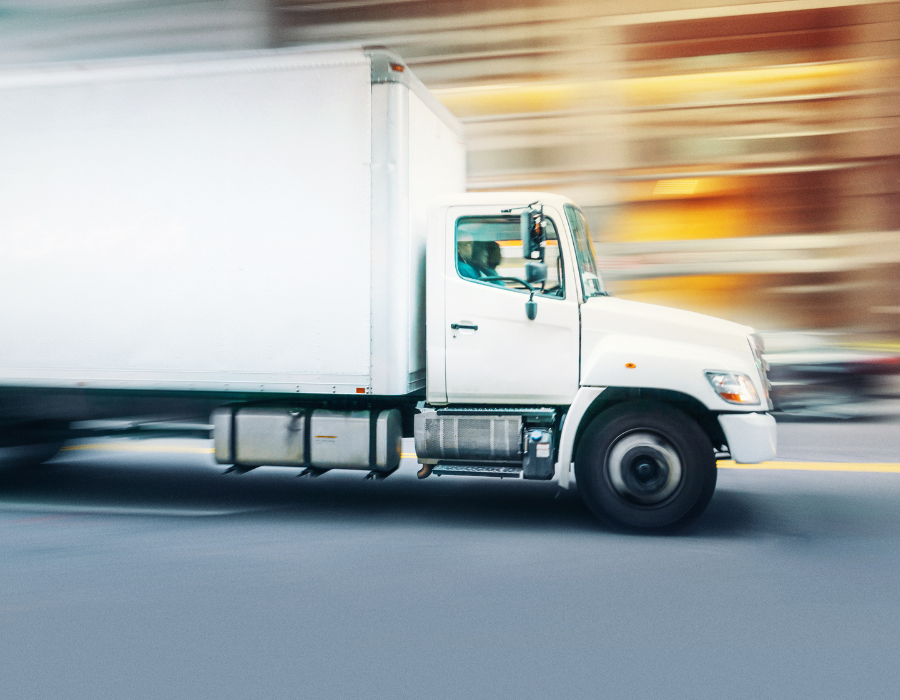 delivery truck speeding