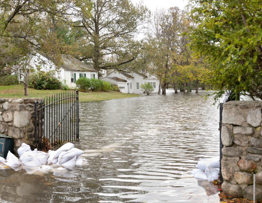 flooded neighborhood