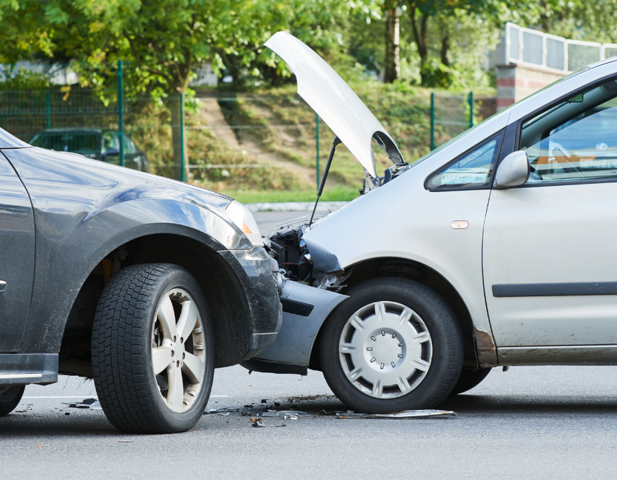 head on collision outside of park