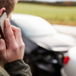 man on phone after accident