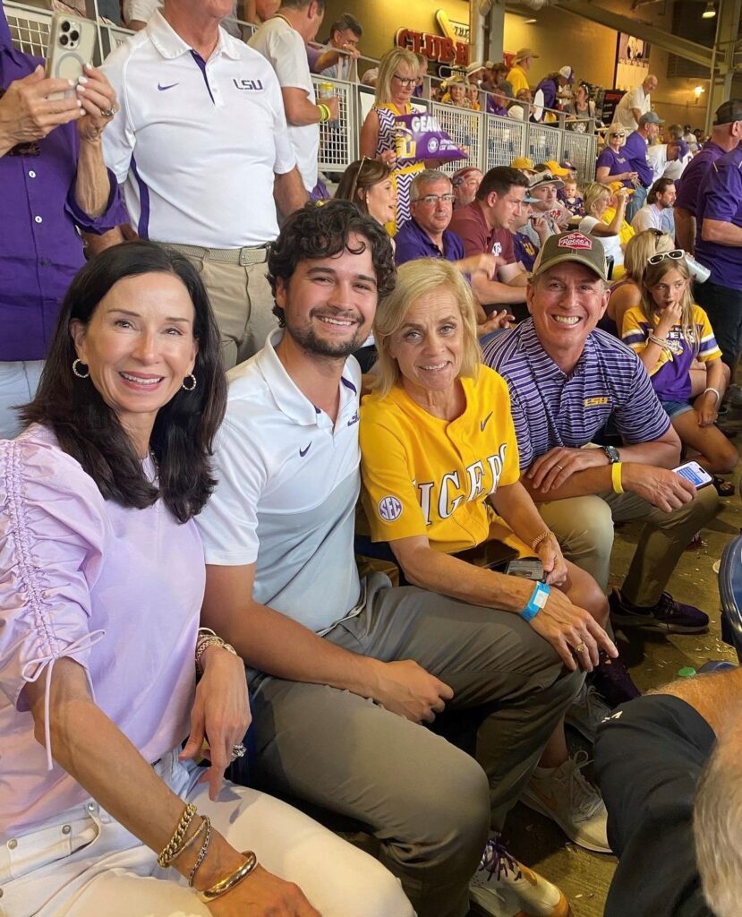 The McKernan's and Coach Kim Mulkey at 2023 College World Series 2023