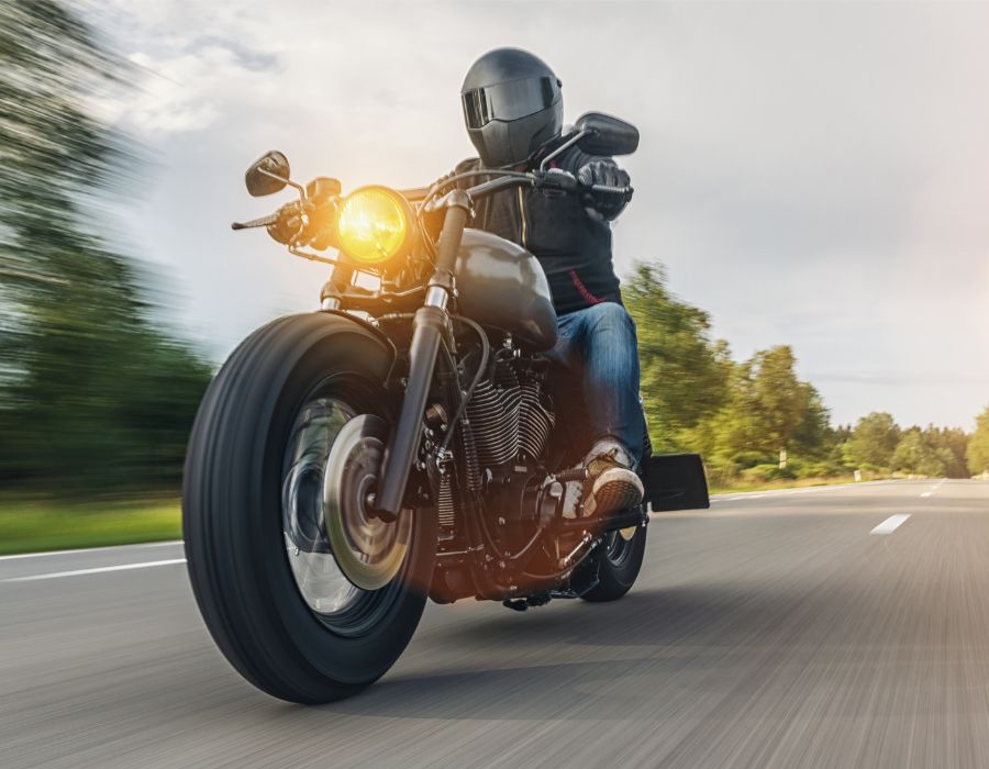 man riding motorcycle