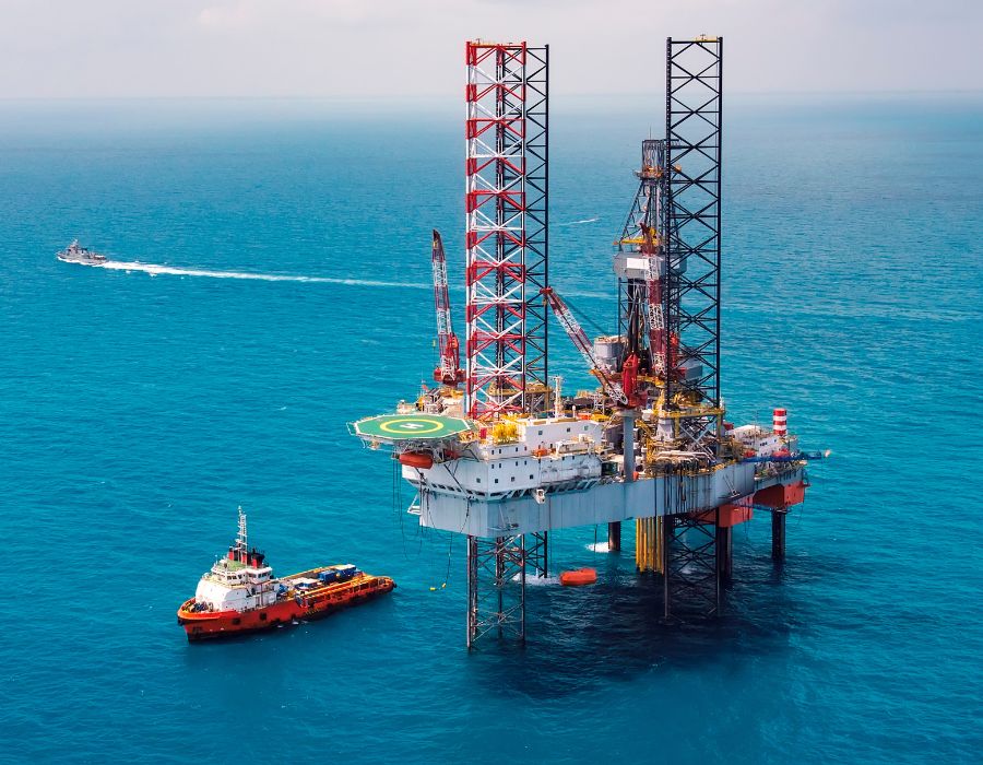offshore rig with helipad