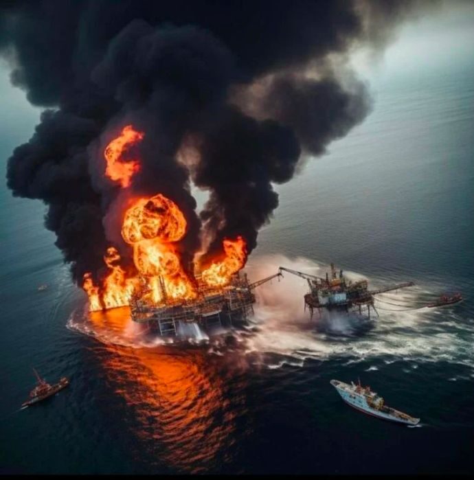 explosión de una plataforma de gas en el golfo de méxico