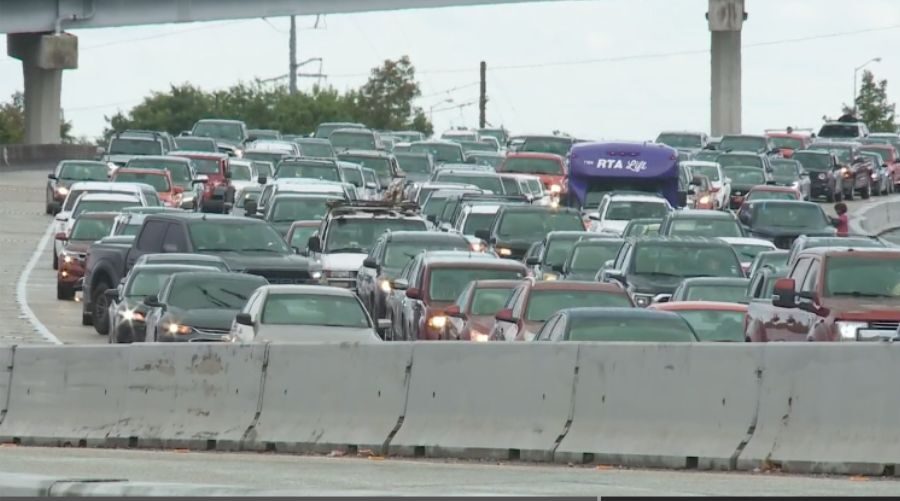traffic from multi-car crash