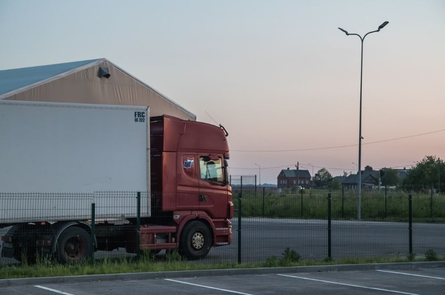 truck parked in lot