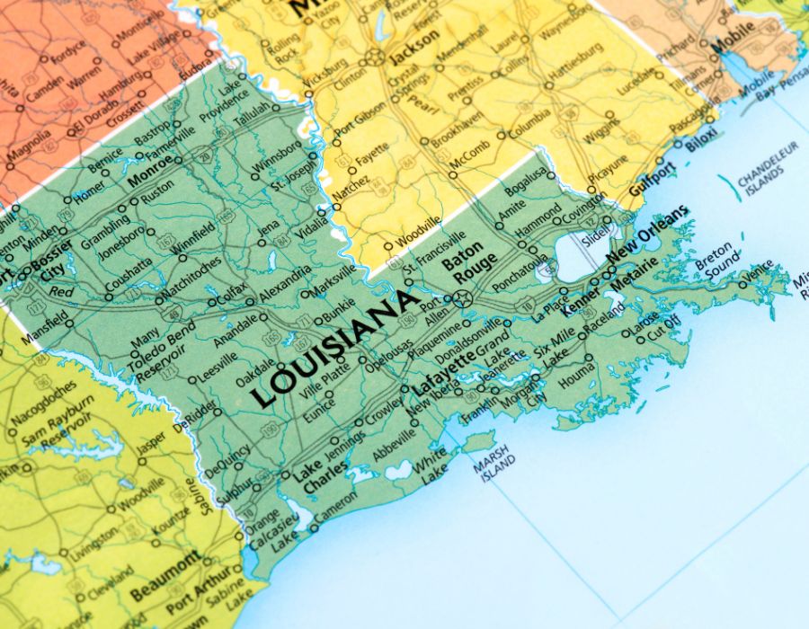 mapa de louisiana