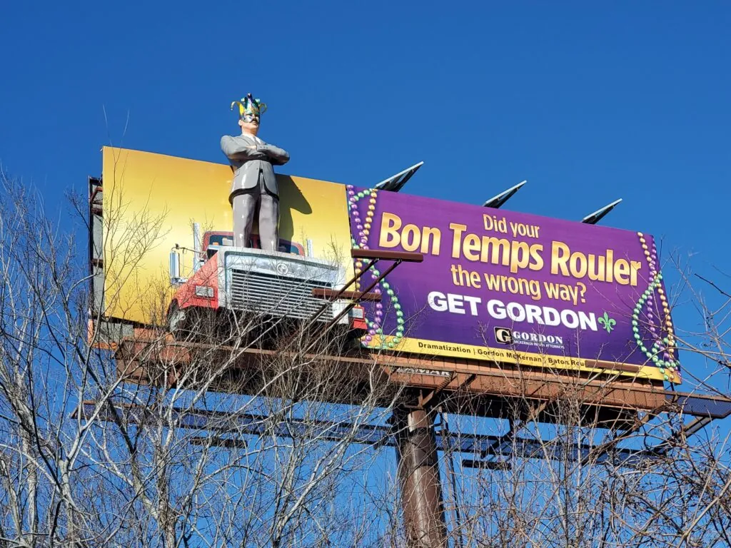 Gordon McKernan Mardi Gras Billboard, Mardi Gras Makeover: Gordon McKernan Transforms 3-D Billboard for Mardi Gras Season