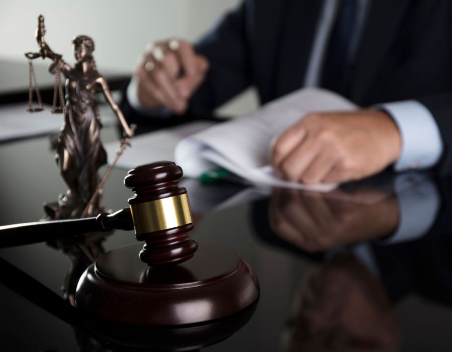 lawyer reviewing documents