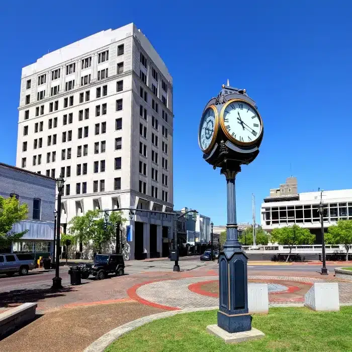 Alexandria city clock and building