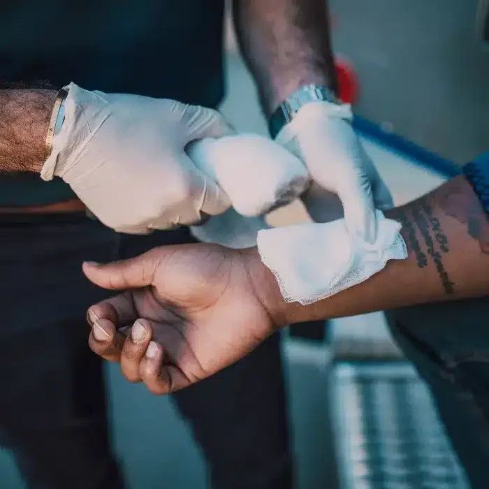 injury being wrapped