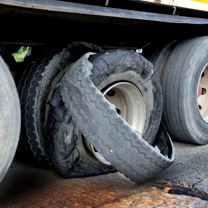 semi-truck tire blow out
