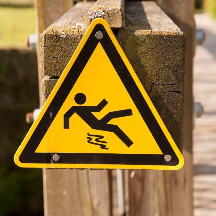slip and fall sign on bridge slip and fall sign on bridge